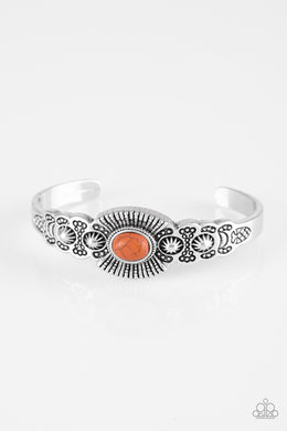 Wide Open Mesas - Orange Cuff Bracelet