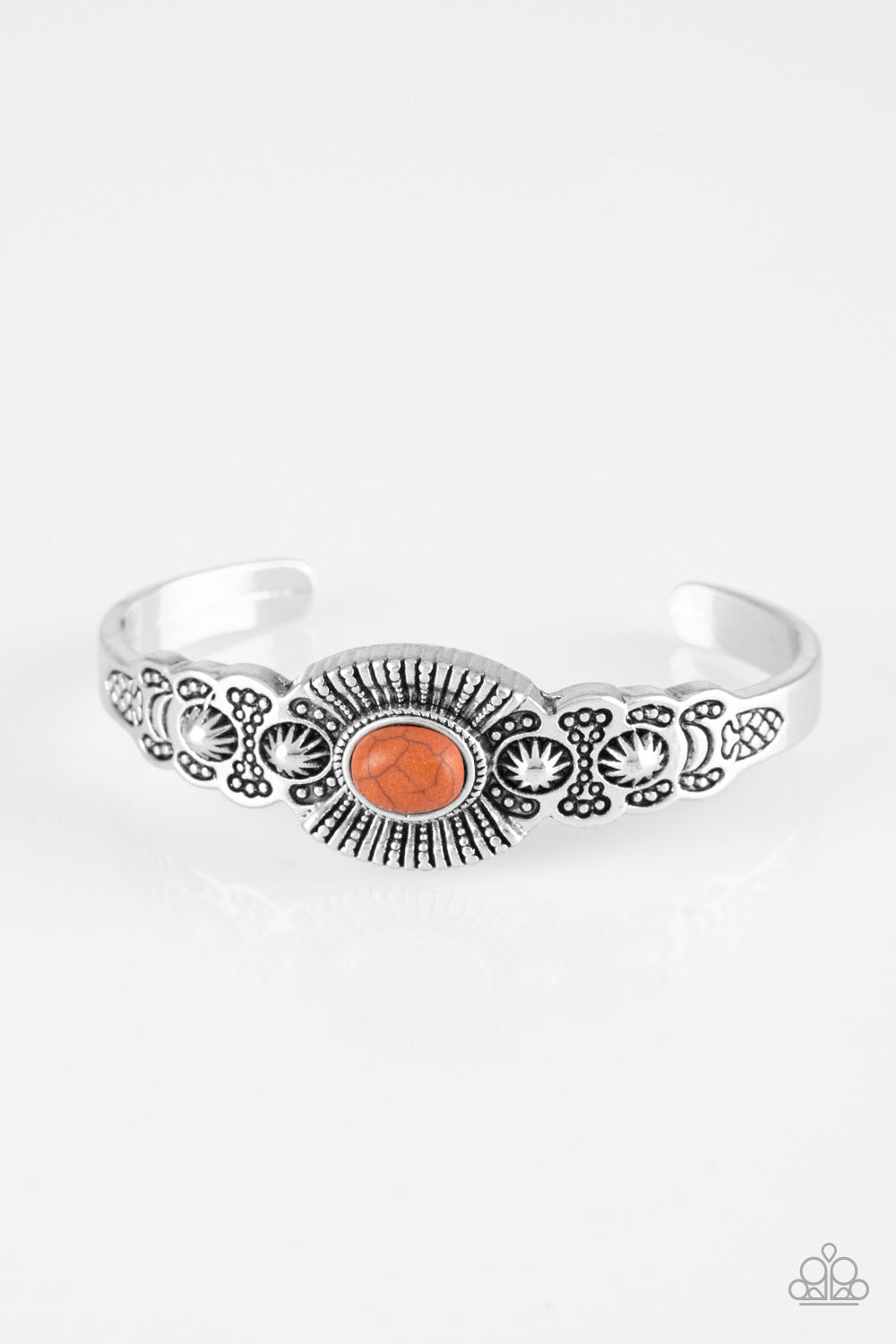 Wide Open Mesas - Orange Cuff Bracelet