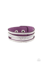 Load image into Gallery viewer, Rollin In Rhinestones - Purple Adjustable Snap Closure Bracelet