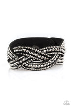 Load image into Gallery viewer, Bring On The Bling - Black Adjustable Snap Closure Bracelet