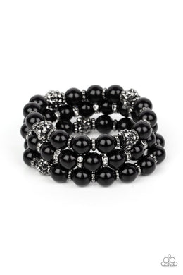 Poshly Packing - Black Gunmetal Stretchy Bracelets