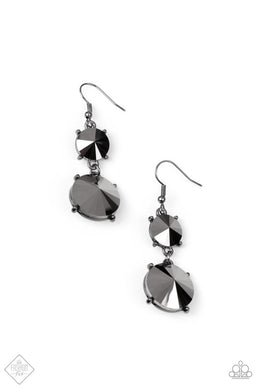 Sizzling Showcase - Black Gunmetal Earrings