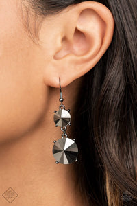 Sizzling Showcase - Black Gunmetal Earrings